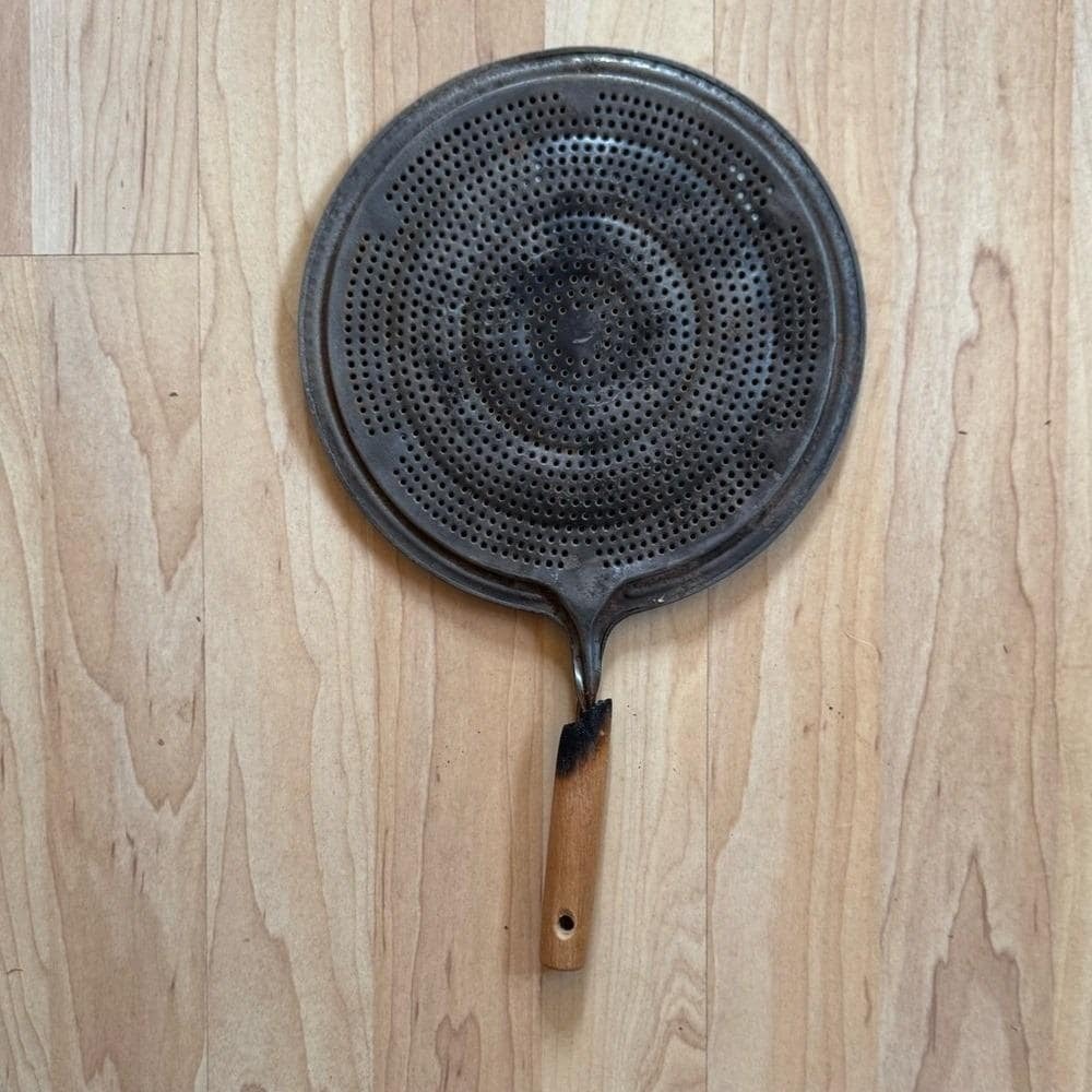 Antique Kitchen VTG Heat Diffuser Metal Wood Cooking Simmer Ring Vintage